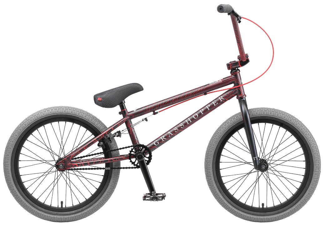 Велосипед трюковый 20 BMX Tech Team Grasshopper (красно-серый)