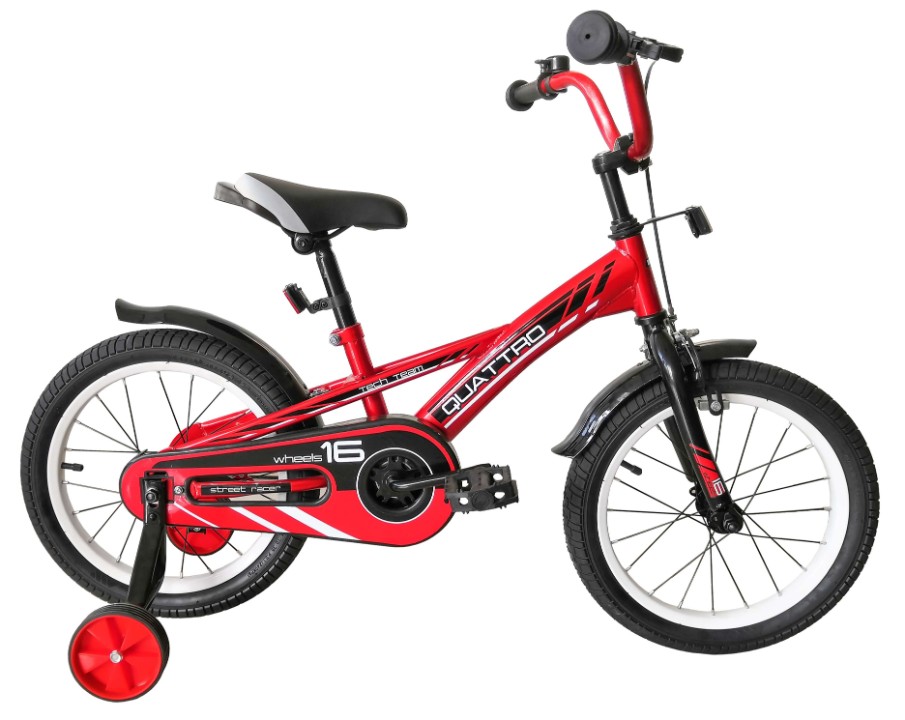 Детский велосипед Tech Team Quattro 14" 2020 (красный)
