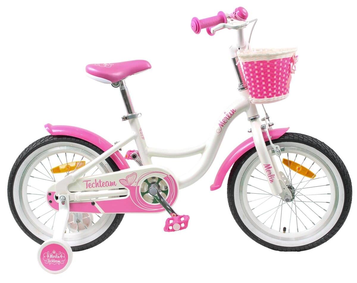 Детский велосипед Tech Team Merlin 20" (бело-розовый)