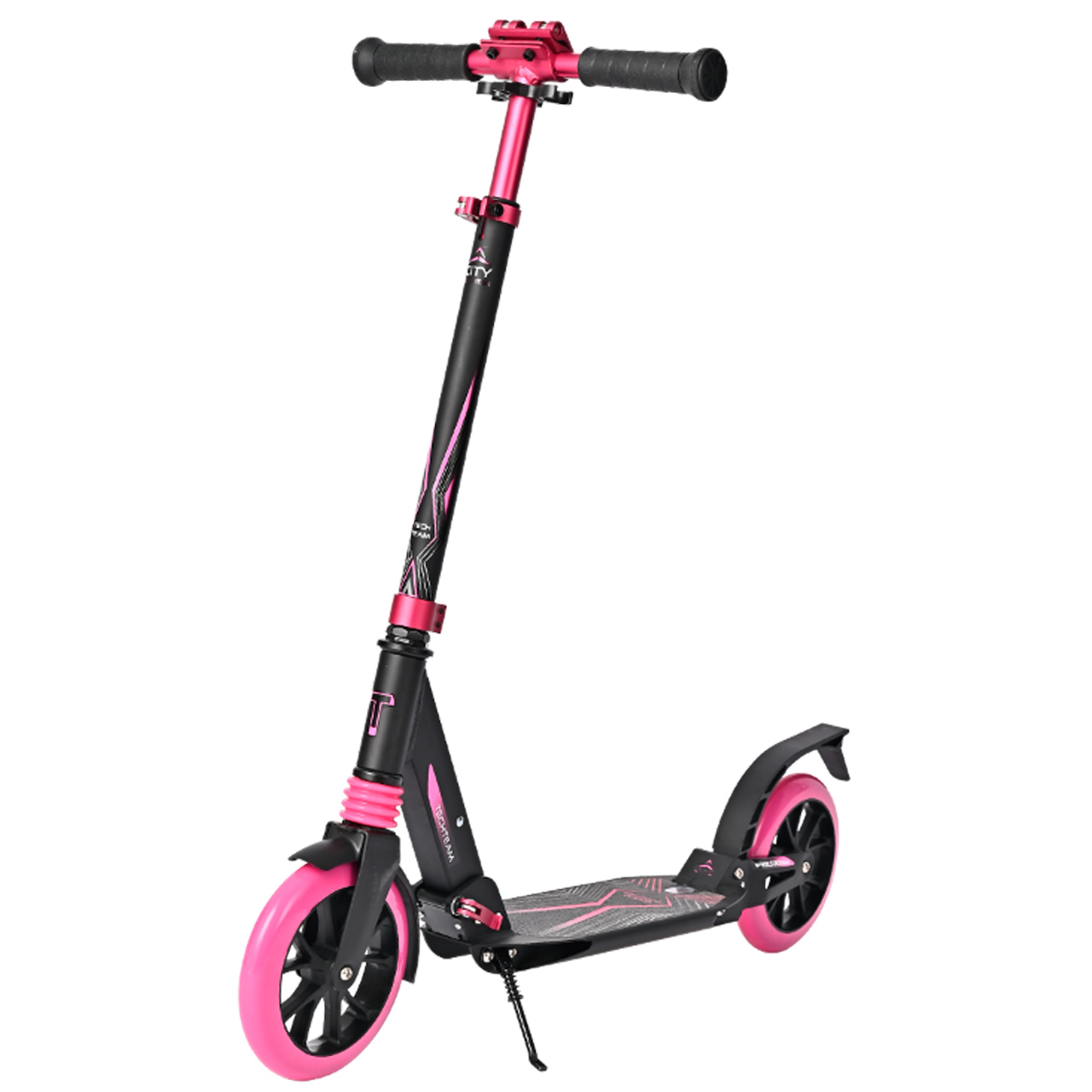 Самокат Tech Team City Scooter 2022 (чёрно-розовый)
