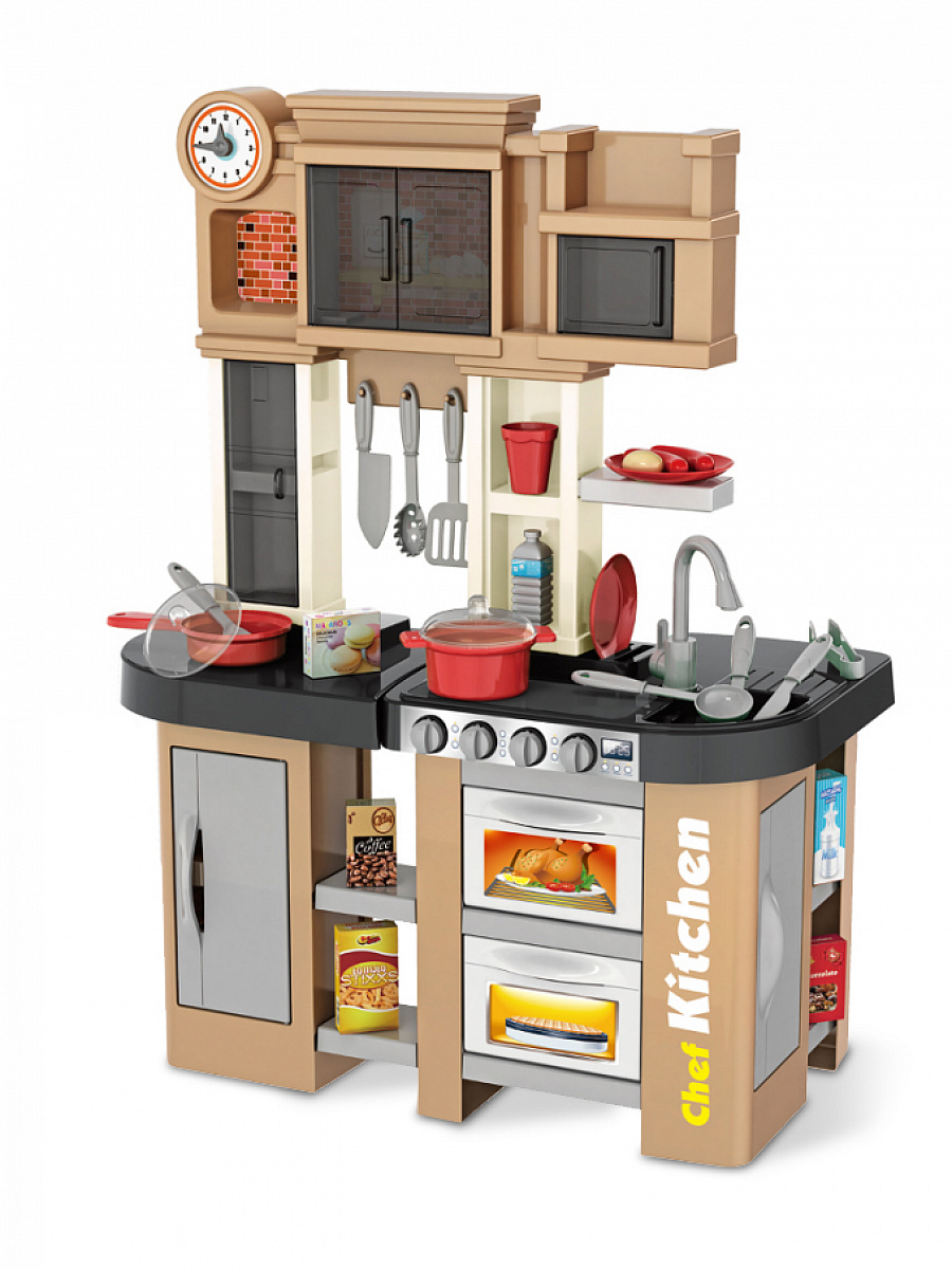 Кухня с водой TALENTED CHEF 58 деталей, звук, свет, вода, кофейный (922-101)