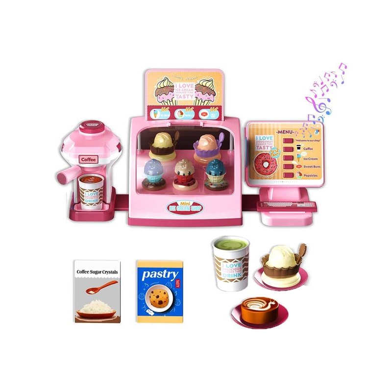 Детский игровой набор «Ice cream shop» со звуковыми эффектами 28 деталей (MW1181)