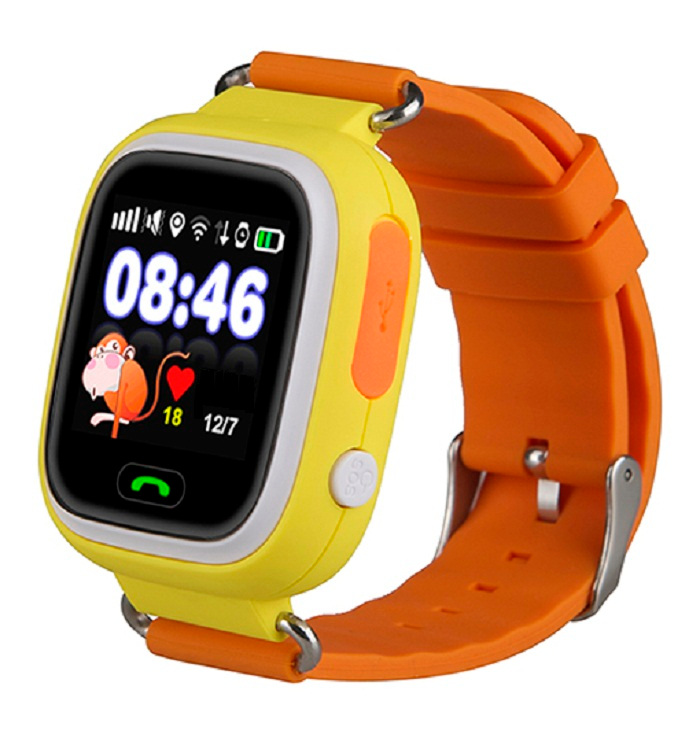 Детские часы Smart Baby Watch Q80 оранжевые с GPS трекером