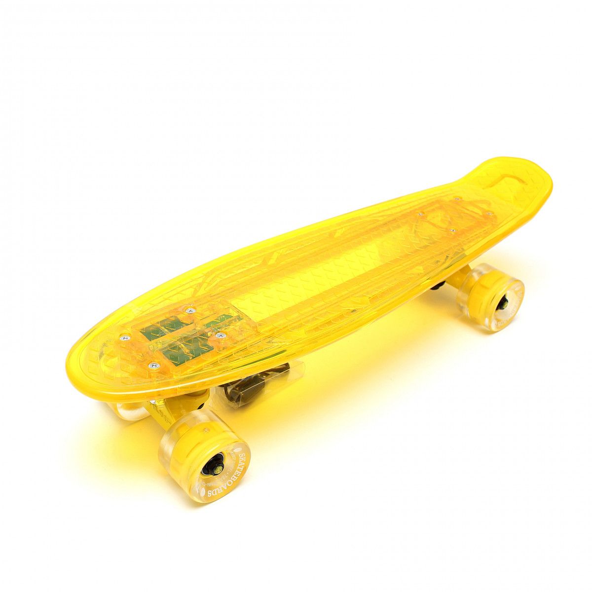 Скейтборд со светящейся декой и светящимися колесами (жёлтый)