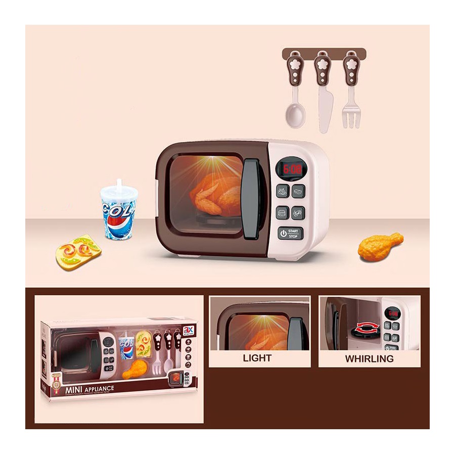 Игрушечный набор бытовой техники «Микроволновая печь» со световыми эффектами и с аксессуарами (6745A)